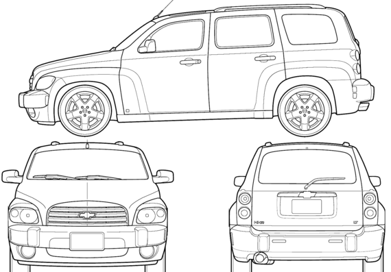 Chevrolet HHR (2006) - Шевроле - чертежи, габариты, рисунки автомобиля