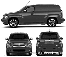 Chevrolet HHR Panel (2010) - Шевроле - чертежи, габариты, рисунки автомобиля