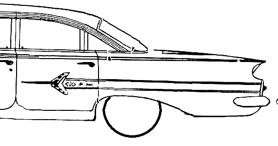 Chevrolet Impala 4-Door Sedan (1960) - Chevrolet - drawings, dimensions, pictures of the car