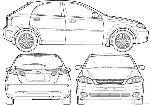 Chevrolet Optra 5-Door (2007) - Шевроле - чертежи, габариты, рисунки автомобиля
