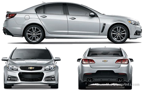 Chevrolet SS (2014) - Шевроле - чертежи, габариты, рисунки автомобиля