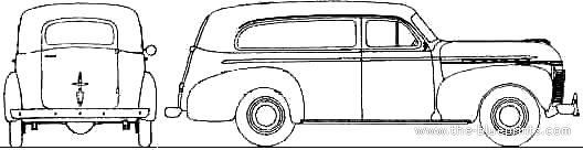 Chevrolet Sedan Delivery (1941) - Шевроле - чертежи, габариты, рисунки автомобиля