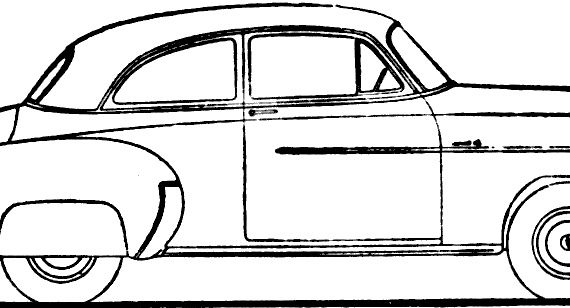 Chevrolet Styleline DeLuxe 2-Door Sedan (1950) - Шевроле - чертежи, габариты, рисунки автомобиля