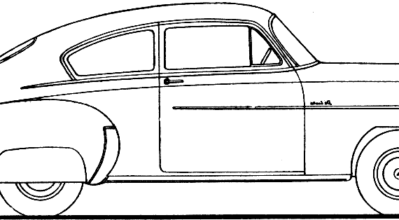 Chevrolet Styleline DeLuxe 2dr Sedan (1950) - Шевроле - чертежи, габариты, рисунки автомобиля