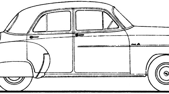 Chevrolet Styleline DeLuxe 4-Door Sedan (1950) - Шевроле - чертежи, габариты, рисунки автомобиля