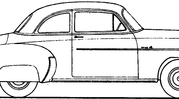 Chevrolet Styleline DeLuxe Sport Coupe (1950) - Шевроле - чертежи, габариты, рисунки автомобиля