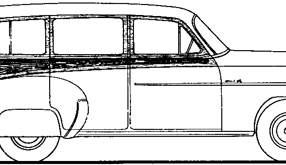 Chevrolet Styleline DeLuxe Station Wagon (1950) - Шевроле - чертежи, габариты, рисунки автомобиля