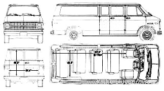 Chevrolet Van (1990) - Шевроле - чертежи, габариты, рисунки автомобиля