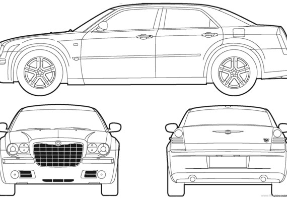 Chrysler 300C (2005) - Крайслер - чертежи, габариты, рисунки автомобиля
