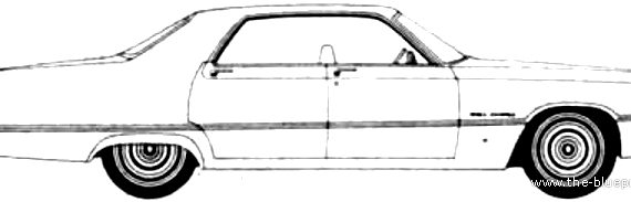 Chrysler 300 4-Door Hardtop (1971) - Крайслер - чертежи, габариты, рисунки автомобиля