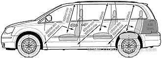 Chrysler Grand Voyager 2.8 CRD Limited (2008) - Крайслер - чертежи, габариты, рисунки автомобиля