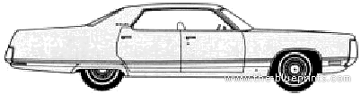 Chrysler New Yorker 4-Door Hardtop (1972) - Крайслер - чертежи, габариты, рисунки автомобиля