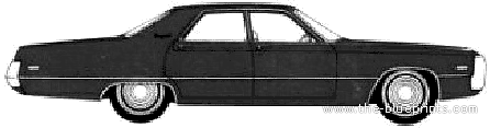 Chrysler Newport Custom 4-Door Hardtop (1971) - Крайслер - чертежи, габариты, рисунки автомобиля