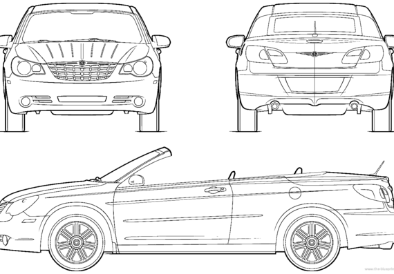 Chrysler Sebring Cabrio (2007) - Крайслер - чертежи, габариты, рисунки автомобиля