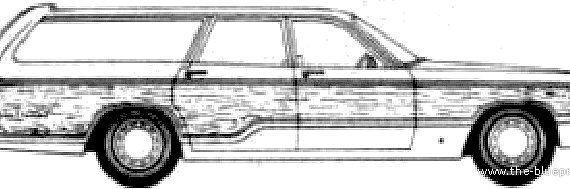 Chrysler Town & Country Wagon (1971) - Крайслер - чертежи, габариты, рисунки автомобиля