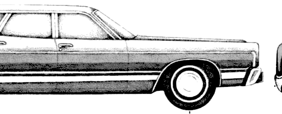 Chrysler Town & Country Wagon (1973) - Крайслер - чертежи, габариты, рисунки автомобиля