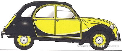 Citroen 2CV Charleston - Ситроен - чертежи, габариты, рисунки автомобиля