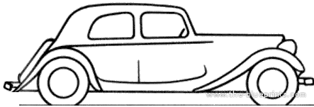 Citroen 7CV Traction Avant (1938) - Ситроен - чертежи, габариты, рисунки автомобиля