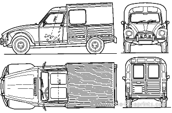 Citroen Acadiane - Ситроен - чертежи, габариты, рисунки автомобиля