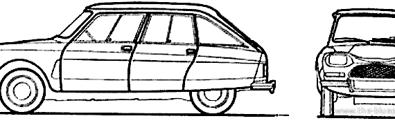 Citroen Ami 8 (1969) - Ситроен - чертежи, габариты, рисунки автомобиля