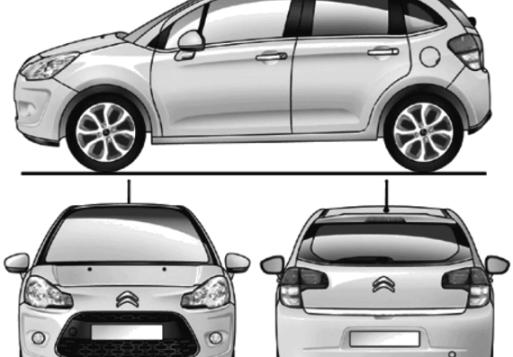 Citroen C3 (2010) - Citroen - drawings, dimensions, pictures of the car