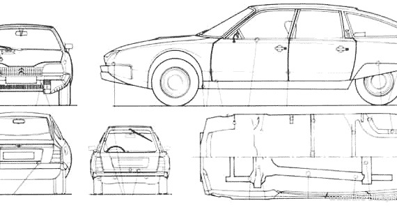 Citroen CX - Ситроен - чертежи, габариты, рисунки автомобиля