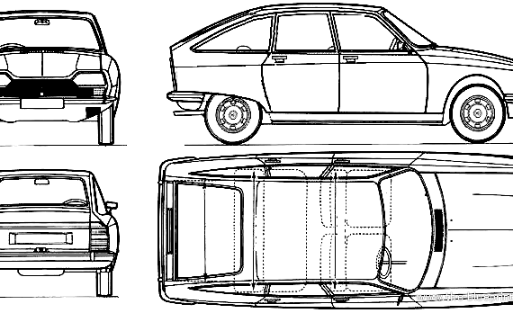 Citroen GS (1970) - Ситроен - чертежи, габариты, рисунки автомобиля