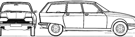 Citroen GS Break - Ситроен - чертежи, габариты, рисунки автомобиля