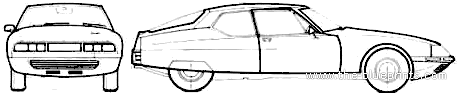 Citroen SM - Ситроен - чертежи, габариты, рисунки автомобиля