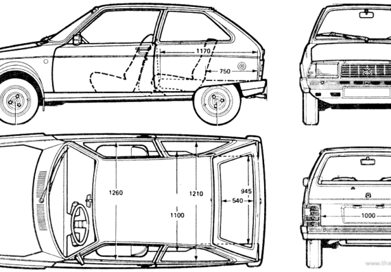 Citroen Visa Club - Citroen - drawings, dimensions, pictures of the car
