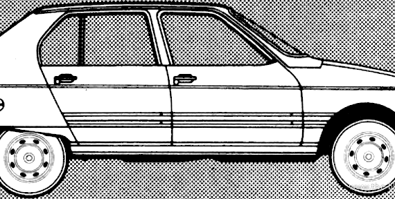 Citroen Visa Super (1980) - Ситроен - чертежи, габариты, рисунки автомобиля