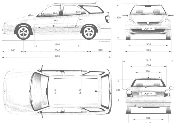 Citroen Xsara Break - Citroen - drawings, dimensions, pictures of the car