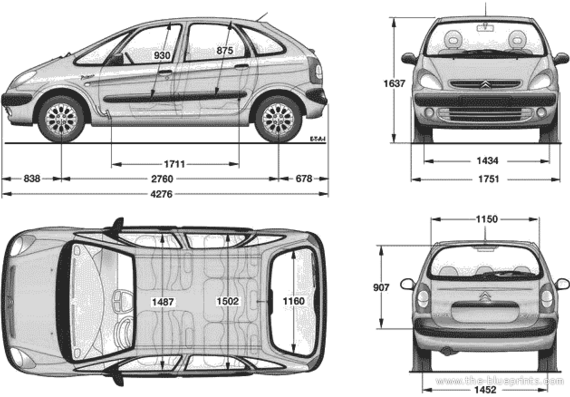 Citroen Xsara Picasso - Citroen - drawings, dimensions, pictures of the car