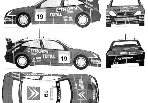 Citroen Xsara WRC (2003) - Ситроен - чертежи, габариты, рисунки автомобиля