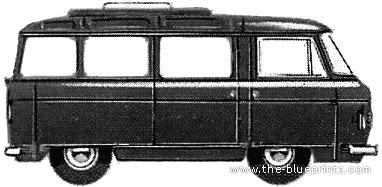 Commer FC .75 ton Minibus - Коммер - чертежи, габариты, рисунки автомобиля