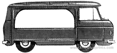 Commer FC .75 ton Van - Коммер - чертежи, габариты, рисунки автомобиля