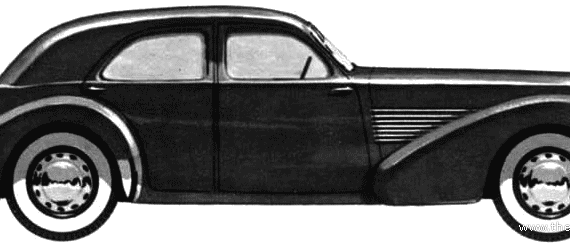Cord 810 Westchester Sedan (1936) - Корд - чертежи, габариты, рисунки автомобиля