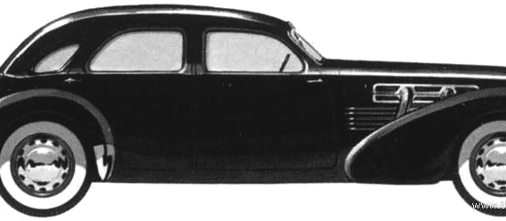 Cord 812 Custom Beverley Sedan (1937) - Корд - чертежи, габариты, рисунки автомобиля