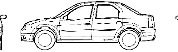 Dacia Logan (2005) - Дациа - чертежи, габариты, рисунки автомобиля