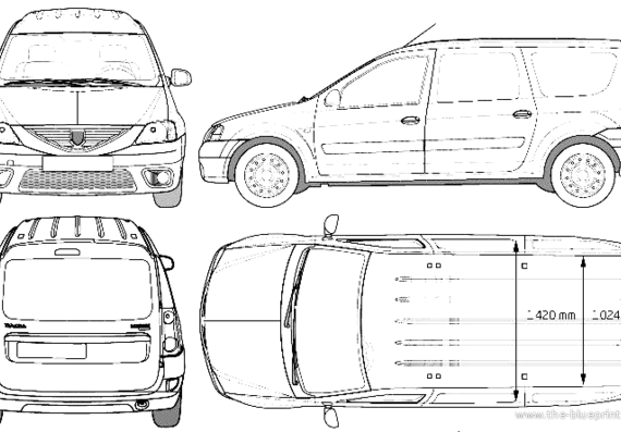 Dacia Logan Van (2009) - Дациа - чертежи, габариты, рисунки автомобиля