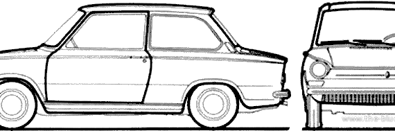 Daf 44 (1968) - ДАФ - чертежи, габариты, рисунки автомобиля