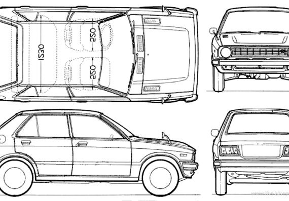 Daihatsu Charade (1973) - Daihatsu - drawings, dimensions, pictures of the car