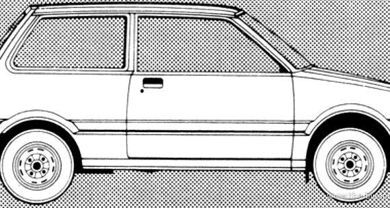 Daihatsu Domino (1981) - Дайхацу  - чертежи, габариты, рисунки автомобиля