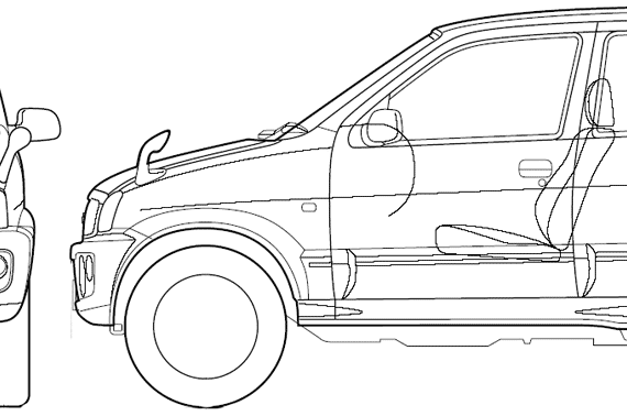 Daihatsu Terios (2005) - Дайхацу  - чертежи, габариты, рисунки автомобиля