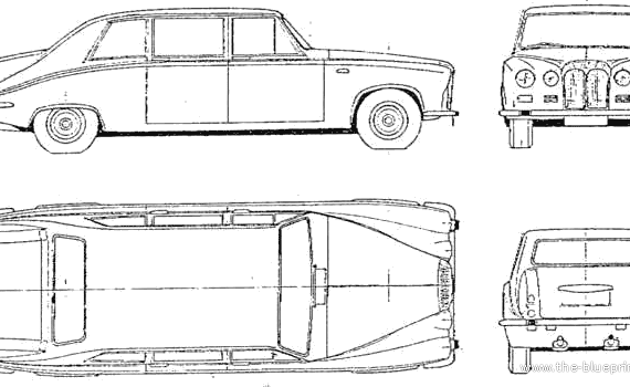 Daimler DS420 - Даймлер - чертежи, габариты, рисунки автомобиля