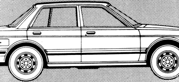 Datsun Bluebird 1.8 GL (1980) - Датсун - чертежи, габариты, рисунки автомобиля