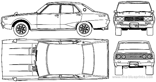 Datsun Skyline C110 240K GT-X 4-Door (1974) - Datsun - drawings, dimensions, pictures of the car