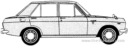 Datsun Sunny 4-Door (1965) - Датсун - чертежи, габариты, рисунки автомобиля