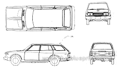 Datsun Violet 710 Wagon (1975) - Датсун - чертежи, габариты, рисунки автомобиля