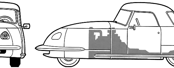 Davis Divan (1948) - Разные автомобили - чертежи, габариты, рисунки автомобиля